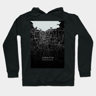 Jakarta Indonesia City Map dark Hoodie